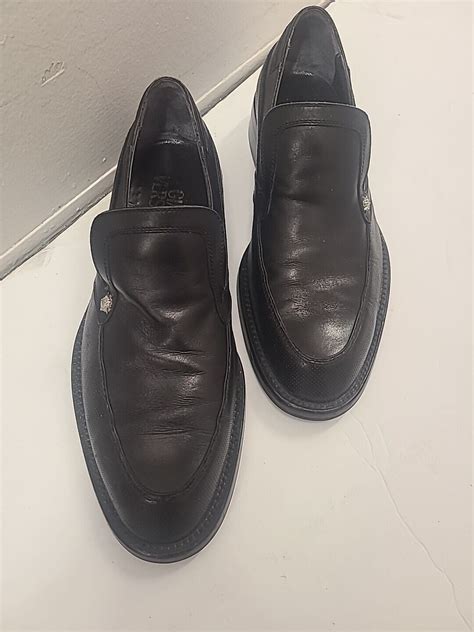 versace loafers black leather|gianni Versace men's slip ons.